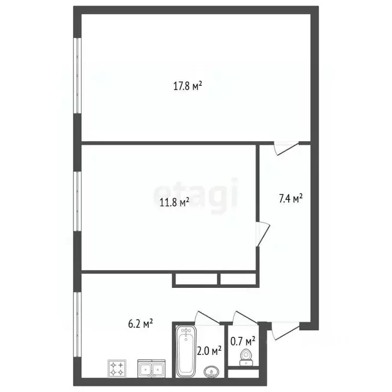 2-к кв. Санкт-Петербург просп. Ветеранов, 5к1 (46.2 м) - Фото 2