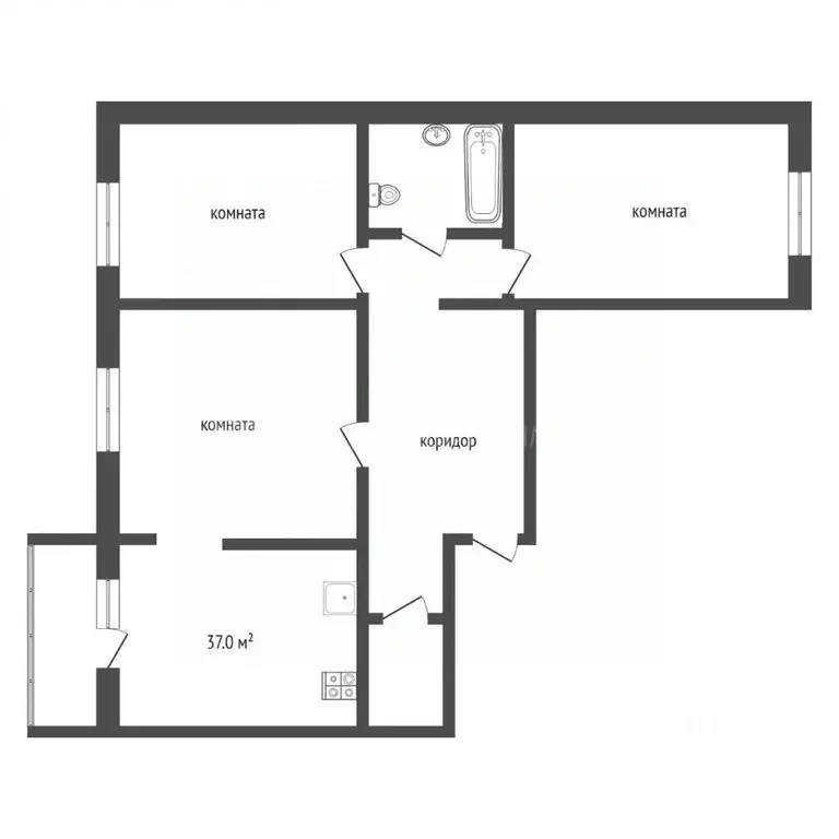 3-к кв. Тюменская область, Тюмень ул. Федюнинского, 30к6 (92.0 м) - Фото 1
