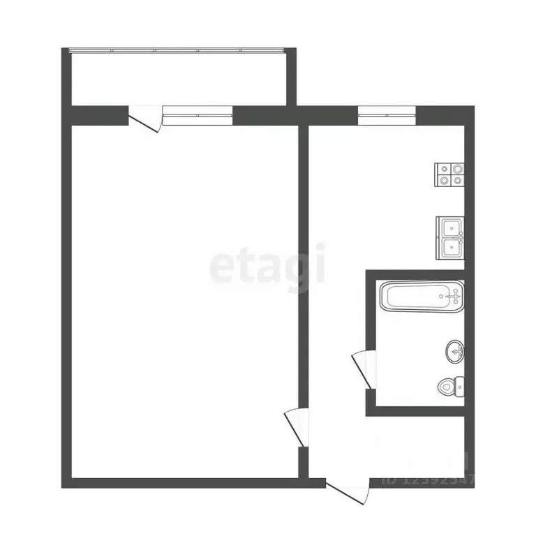 1-к кв. Крым, Симферополь ул. Ларионова (30.0 м) - Фото 2