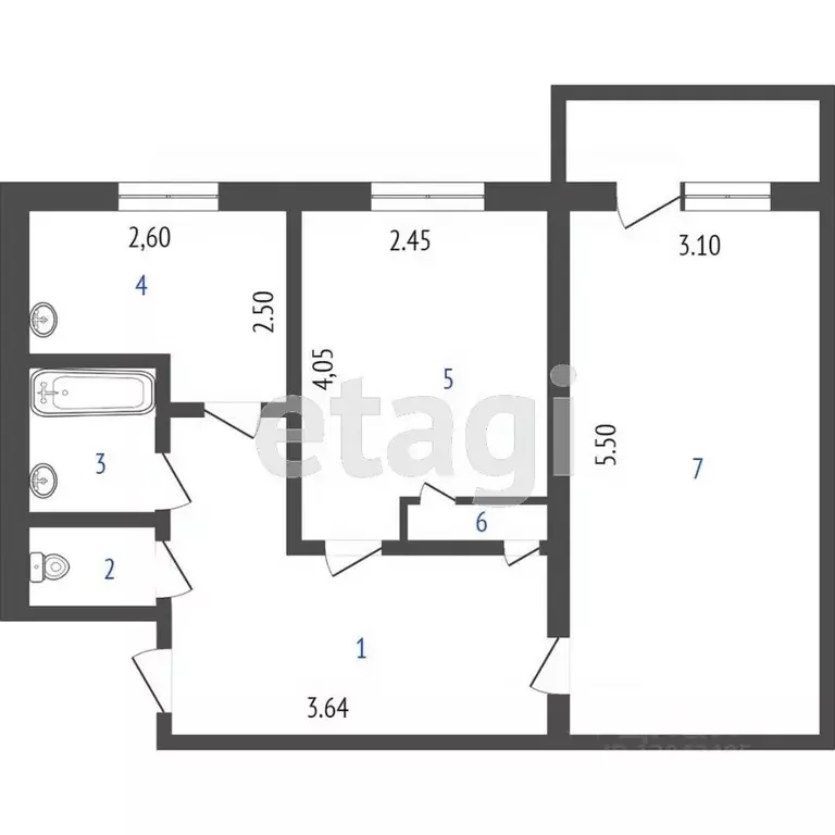 2-к кв. Бурятия, Улан-Удэ ул. Боевая, 26 (50.0 м) - Фото 2