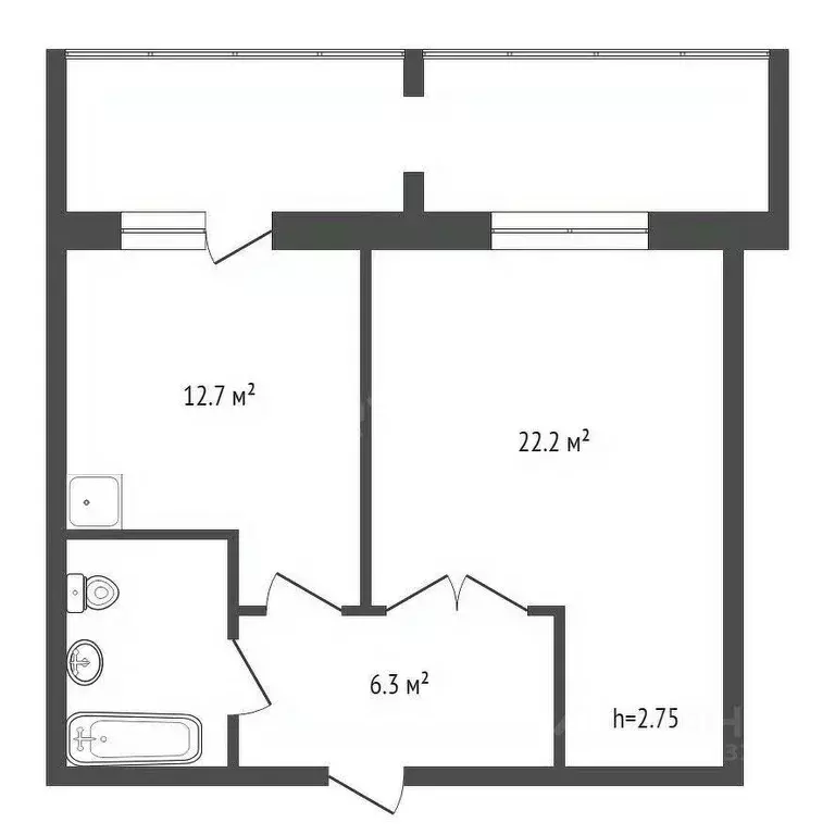 1-к кв. Красноярский край, Красноярск Краснодарская ул., 35 (46.0 м) - Фото 2