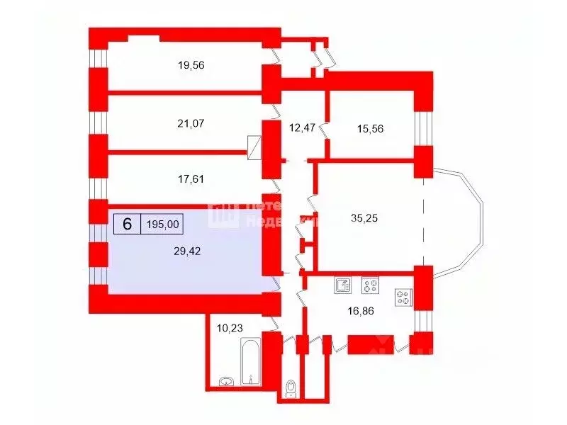 Комната Санкт-Петербург Вознесенский просп., 33 (29.4 м) - Фото 2