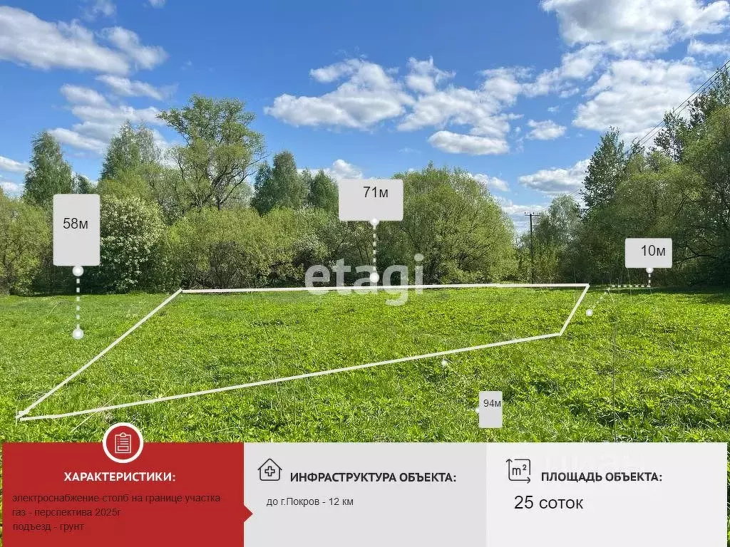 Участок в Владимирская область, Петушинский район, Нагорное ... - Фото 1