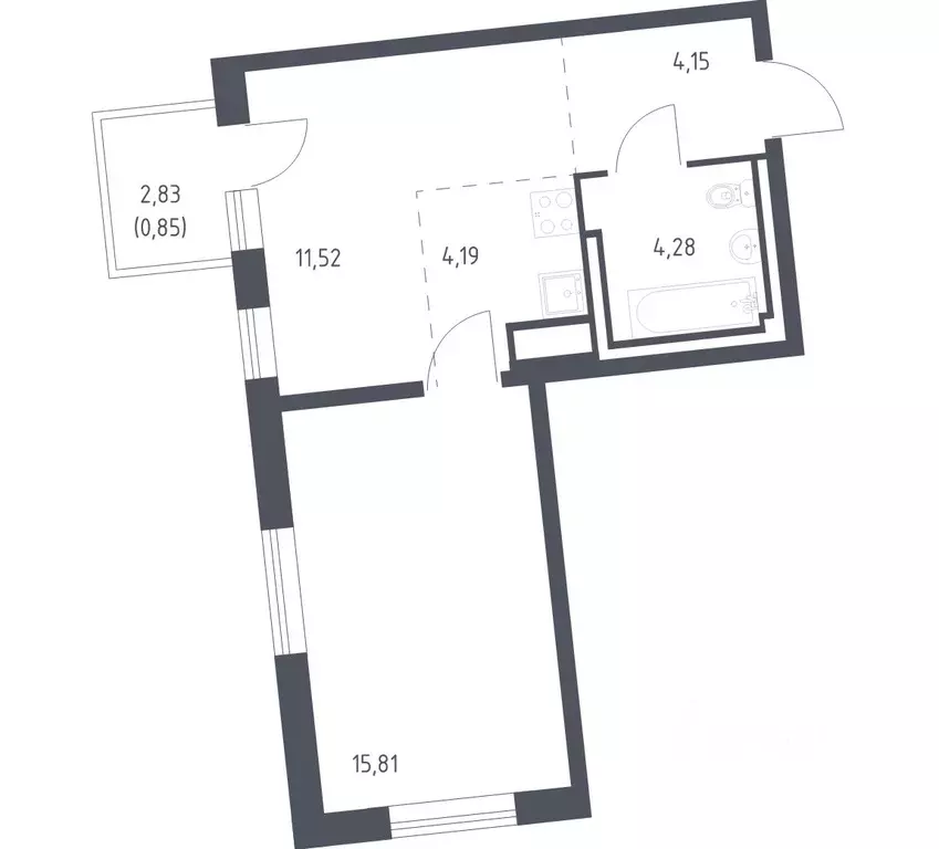 1-к кв. Ленинградская область, Ломоносовский район, Лаголовское с/пос, ... - Фото 1
