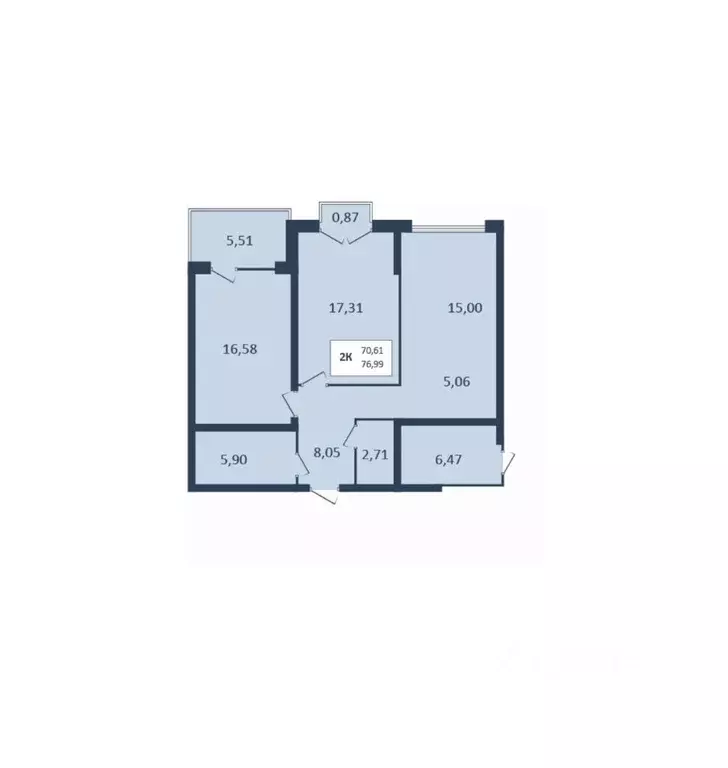 2-к кв. Ставропольский край, Кисловодск  (76.99 м) - Фото 1