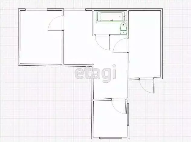 2-к кв. Костромская область, Кострома ул. Некрасова, 40 (75.0 м) - Фото 1