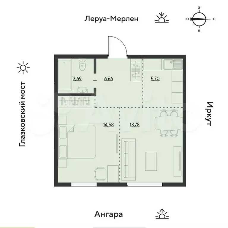 2-к. квартира, 44,9 м, 19/19 эт. - Фото 0