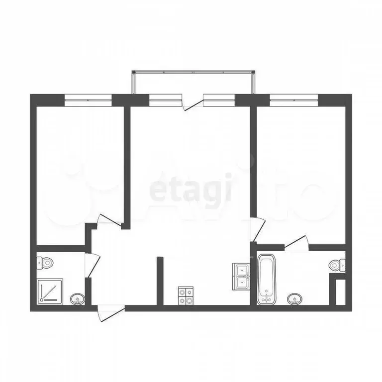 2-к. квартира, 55 м, 10/10 эт. - Фото 0