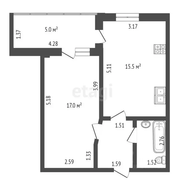 1-к кв. Севастополь ул. Челнокова, 29к3 (41.1 м) - Фото 1