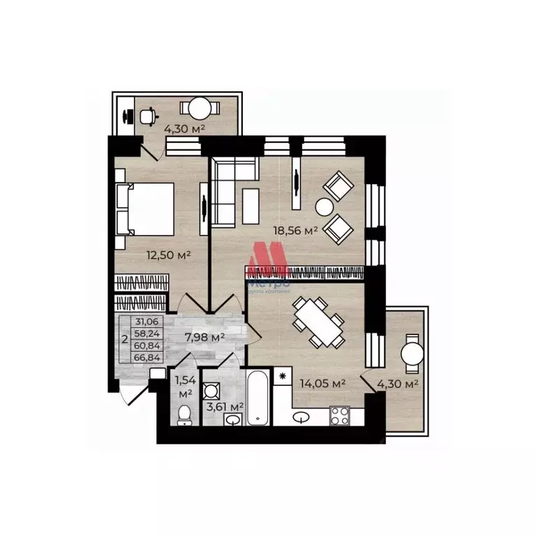 2-к кв. Ярославская область, Ярославль Уютный Квартал жилой комплекс ... - Фото 2