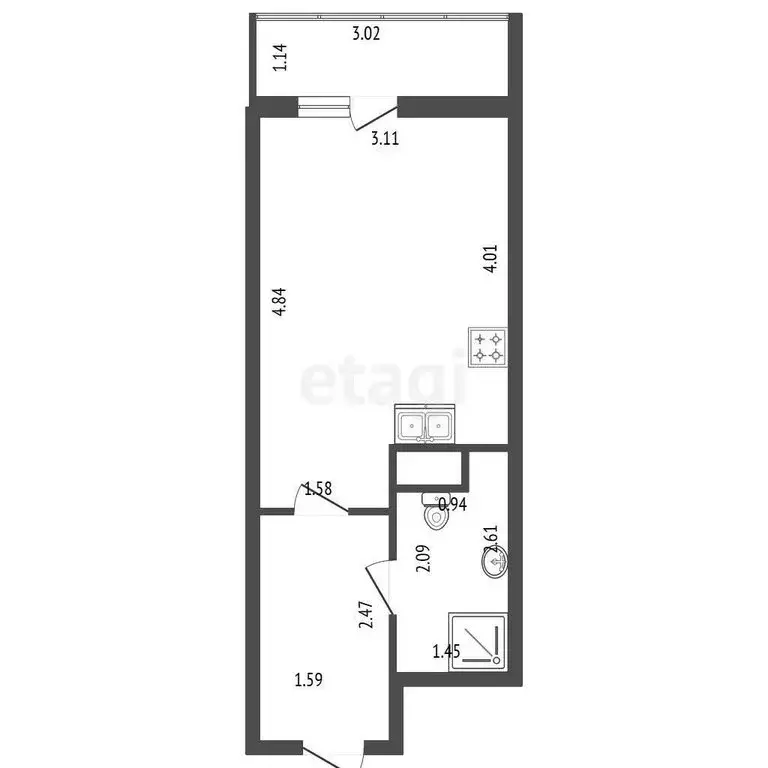 Квартира-студия: Кудрово, Столичная улица, 11к3 (20.9 м) - Фото 0