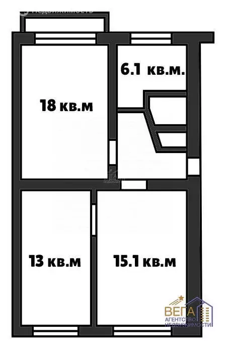 3-комнатная квартира: Наро-Фоминск, улица Калинина, 14 (62.8 м) - Фото 1