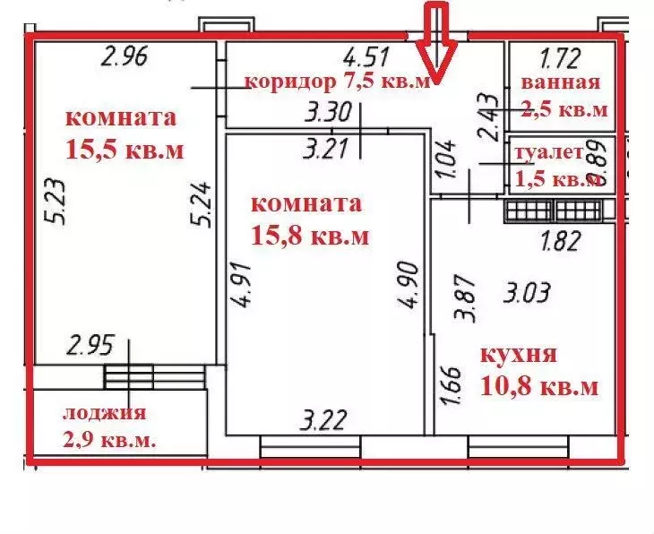 2-к кв. Ленинградская область, Кингисепп Крикковское ш., 30 (55.0 м) - Фото 1