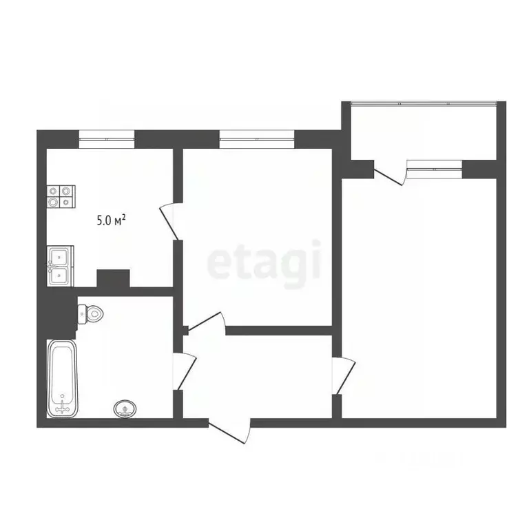 2-к кв. Крым, Феодосия муниципальный округ, Орджоникидзе пгт ул. ... - Фото 2