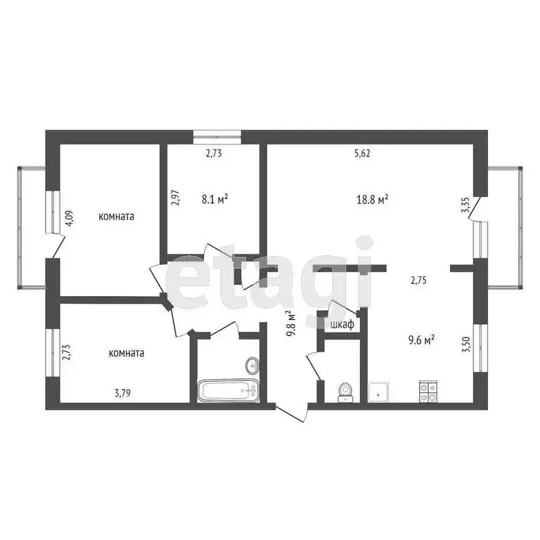 4-комнатная квартира: Елизово, улица Рабочей Смены, 3А (75.2 м) - Фото 0