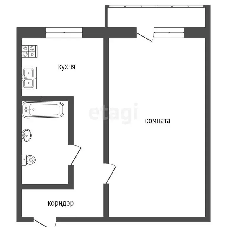1-комнатная квартира: Нижняя Салда, улица Ломоносова, 21 (32.7 м) - Фото 0