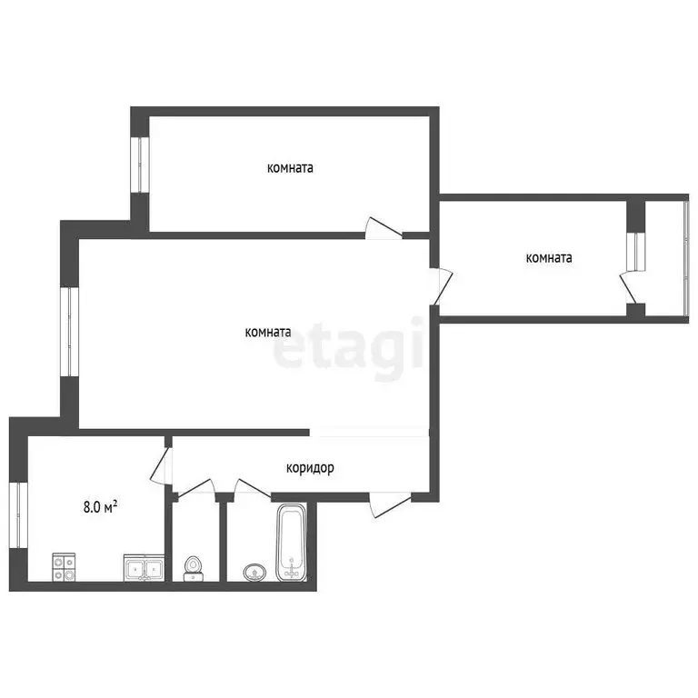 3-комнатная квартира: Новый Уренгой, район Северная Жилая Часть, ... - Фото 1