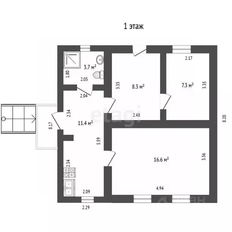 Дом в Севастополь ул. Кряжева, 3 (50 м) - Фото 2