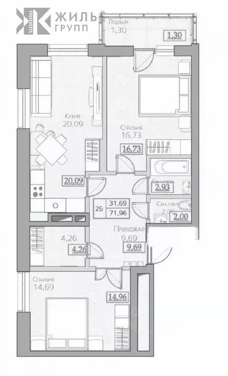 3-к кв. Татарстан, Казань ул. Адоратского, 1Б (85.0 м) - Фото 1