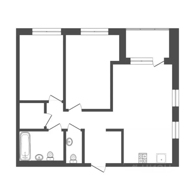2-к кв. Тюменская область, Тюмень ул. Краснооктябрьская, 6 (60.7 м) - Фото 1