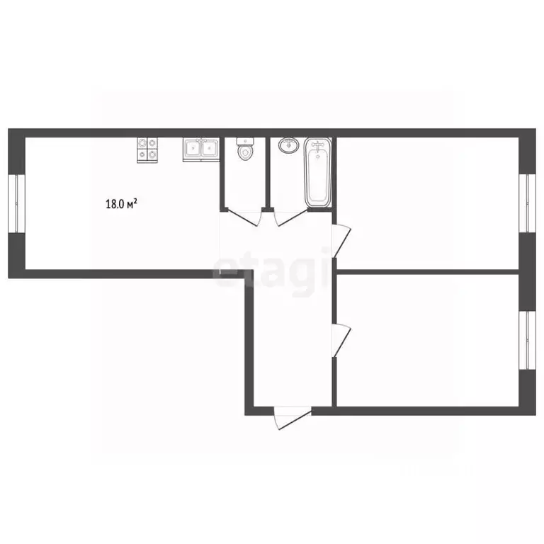 2-к кв. Ямало-Ненецкий АО, Ноябрьск Советская ул., 70 (54.0 м) - Фото 2
