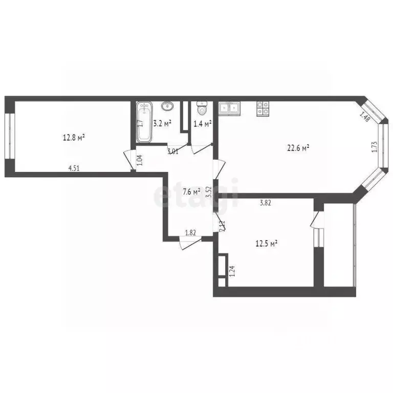 3-к кв. Оренбургская область, Оренбург ул. Березка, 21 (61.0 м) - Фото 1