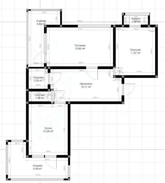 2-к кв. Кабардино-Балкария, Нарткала Урванский район, ул. Ленина (55.7 ... - Фото 2