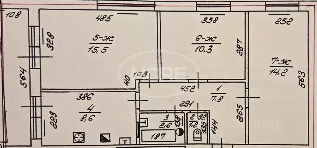 3-к кв. Калининградская область, Гурьевский муниципальный округ, пос. ... - Фото 2
