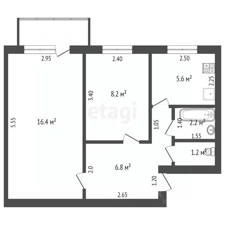 2-к кв. Мордовия, Саранск ул. Попова, 68 (41.45 м) - Фото 1