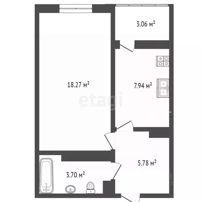 1-к кв. Ростовская область, Аксай ул. Менделеева, 53А (36.6 м) - Фото 2