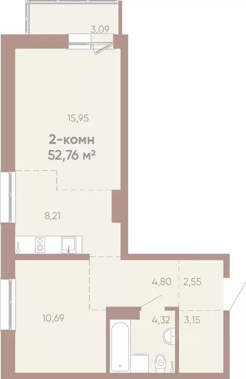 2-к кв. Иркутская область, Иркутск Советская ул., 109/3 (52.76 м) - Фото 1
