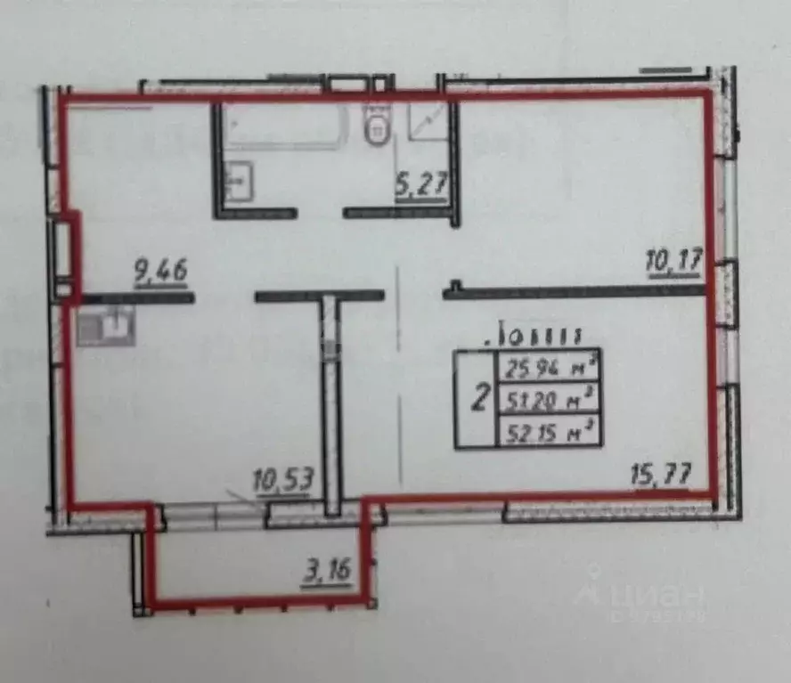 2-к кв. Татарстан, Казань ул. Архитектора Гайнутдинова, 22 (51.2 м) - Фото 1