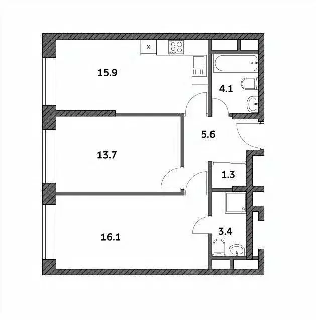 2-к кв. Москва Городские Истории жилой комплекс (60.06 м) - Фото 0