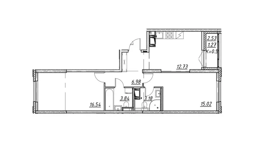 2-комнатная квартира: Санкт-Петербург, улица Дыбенко, 3 (59.56 м) - Фото 1