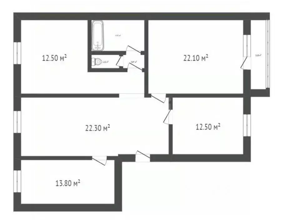 3-к кв. Воронежская область, Борисоглебск Третьяковская ул., 35 (92.1 ... - Фото 1