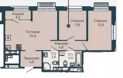 2-к кв. Нижегородская область, Нижний Новгород ул. Белинского, 23 ... - Фото 1
