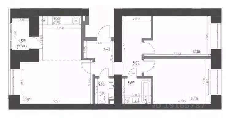 3-к кв. Татарстан, Нижнекамск 15-й мкр,  (70.33 м) - Фото 0