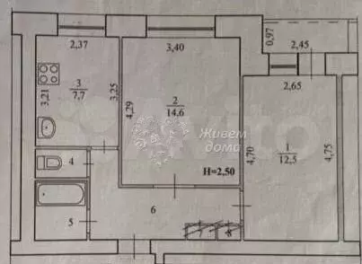 2-к. квартира, 47 м, 9/9 эт. - Фото 0