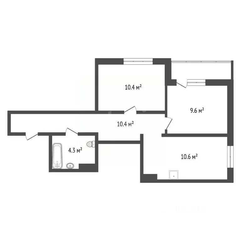 2-к кв. Красноярский край, Красноярск ул. Алексеева, 46 (44.7 м) - Фото 2