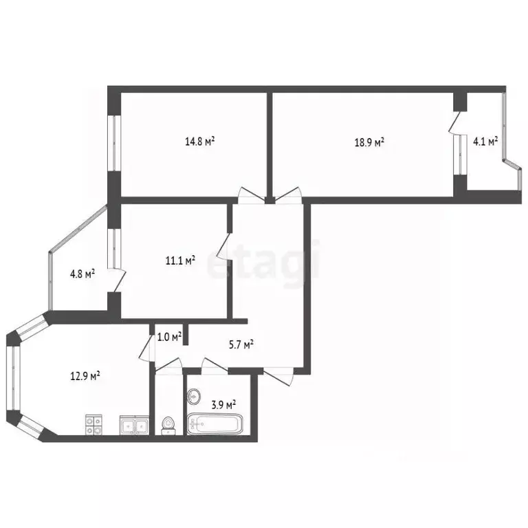 3-к кв. Москва Челобитьевское ш., 12к2 (75.0 м) - Фото 1