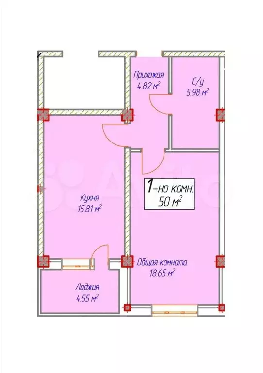 1-к. квартира, 50 м, 2/12 эт. - Фото 0