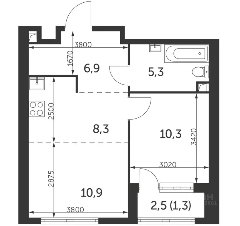 2-к кв. Москва ул. Академика Волгина, 2С1 (45.0 м) - Фото 1