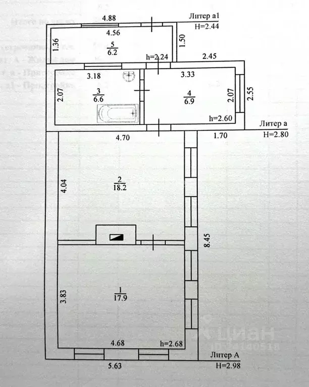 Дом в Краснодарский край, Динская ст-ца ул. Кирпичная, 63А (56 м) - Фото 1