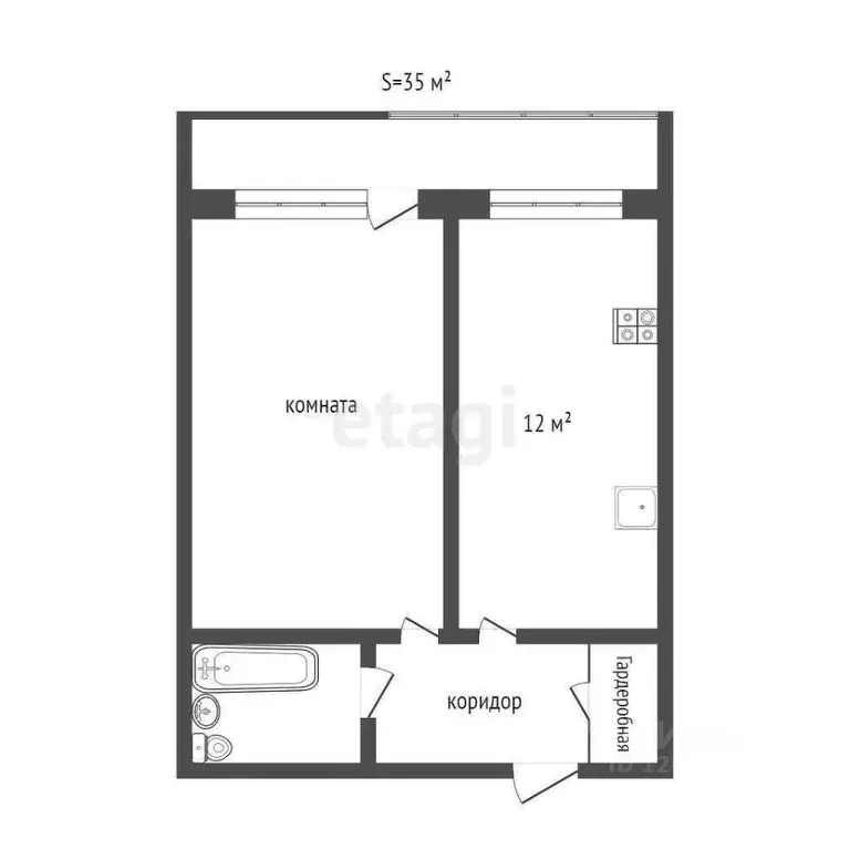 1-к кв. Москва Красногвардейский бул., 5К2 (35.0 м) - Фото 1