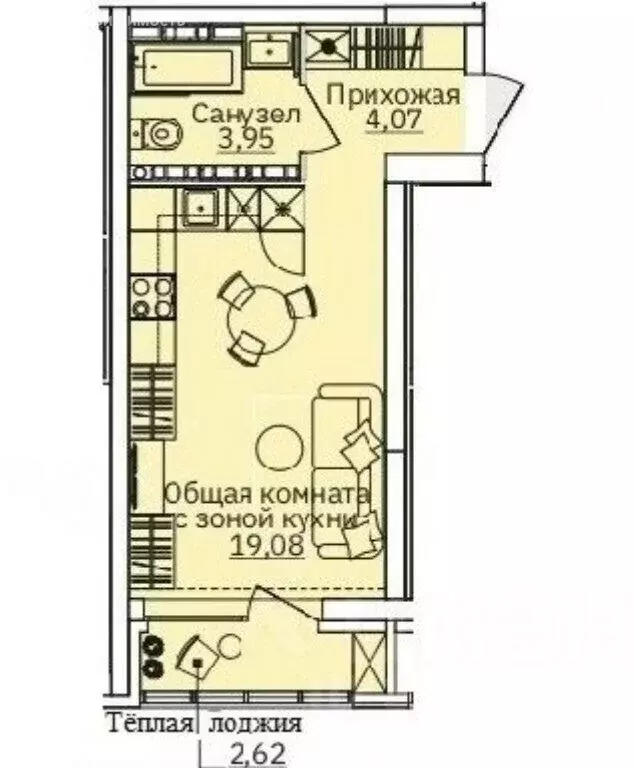 Квартира-студия: Екатеринбург, улица Репина, 77 (27 м) - Фото 0