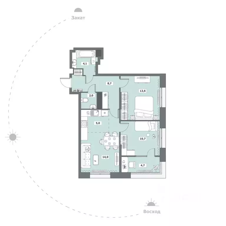 2-к кв. Вологодская область, Вологда ул. Возрождения, 35к6 (62.8 м) - Фото 1