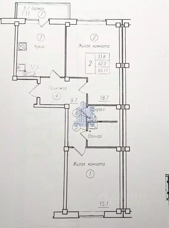 2-к кв. Чувашия, Чебоксары ул. Прогрессивная, 2 (63.4 м) - Фото 0