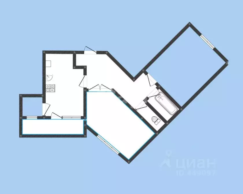 2-к кв. Смоленская область, Смоленск ул. Лавочкина, 54г (62.8 м) - Фото 2