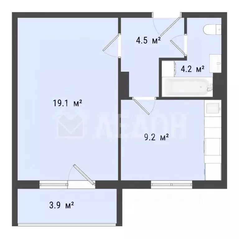 1-к кв. Омская область, Омск пос. Биофабрика, 18к2 (37.2 м) - Фото 0