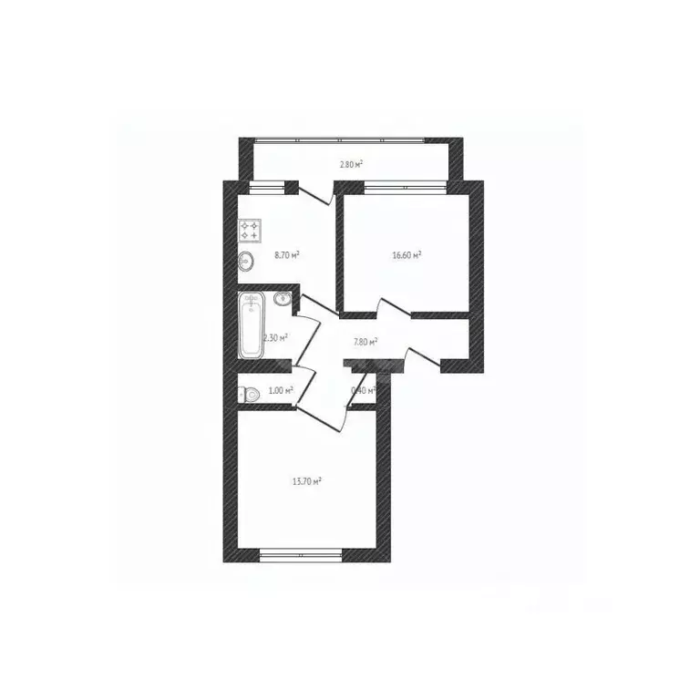 2-к кв. Брянская область, Выгоничи рп ул. Пионерская, 49 (50.5 м) - Фото 0